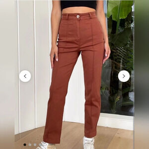 Glassons Pintuck Straight Leg Pant in Burnt Orange US 2/NZ 6